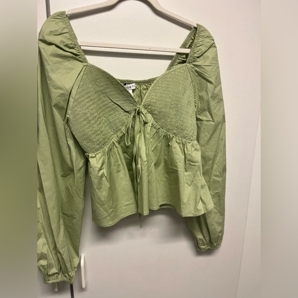 Mint Green Peplum Top - Picture 1 of 2